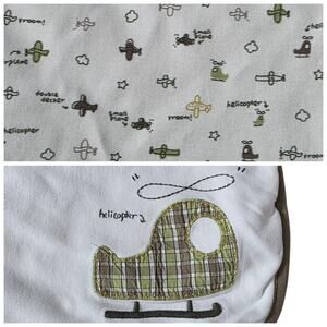 Gymboree Airplane Baby Blanket 2004 Aviation Helicopter Reversible